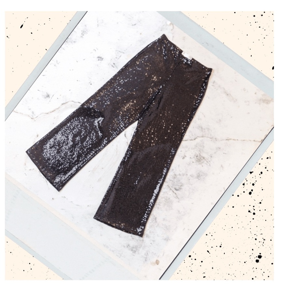Little High Little Low Hendrix Sequin Crop Pant in Void Size L